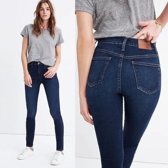 Madewell 10" High-Rise Skinny Jeans in Hayes Wash 9943 - Picture 1 of 12